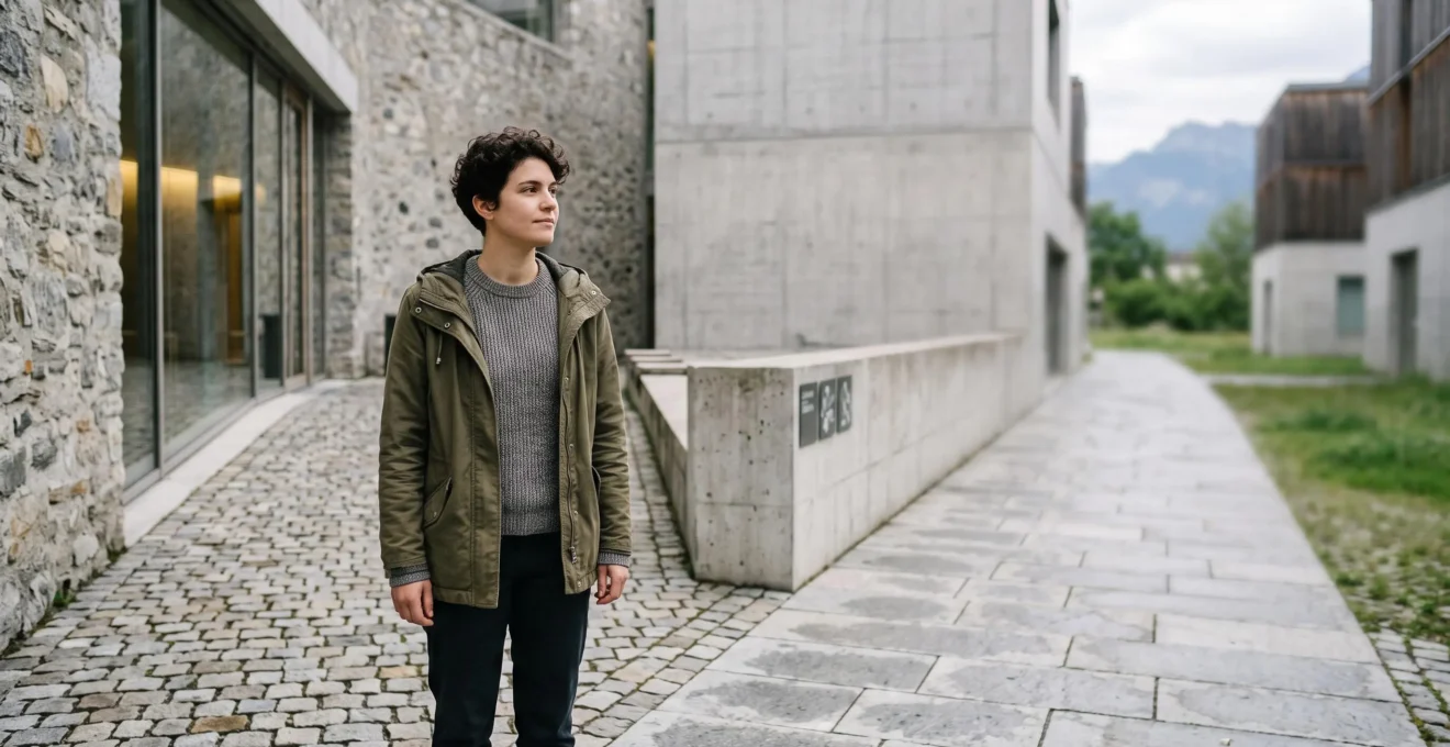 Étudiant regardant un ensemble de chemins qui se séparent, symbolisant le choix stratégique de modules universitaires en Suisse